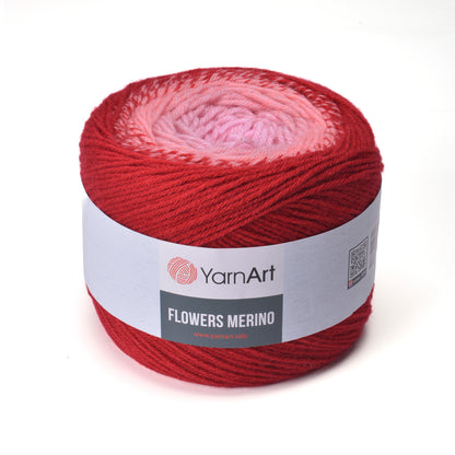 YarnArt Flowers Merino Cake Yarn – 25% Wool, 75% Acrylic Gradient Yarn (225g)