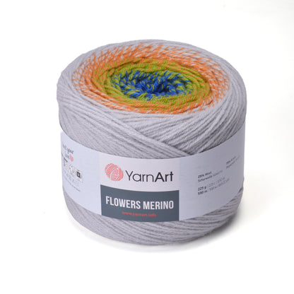 YarnArt Flowers Merino Cake Yarn – 25% Wool, 75% Acrylic Gradient Yarn (225g)