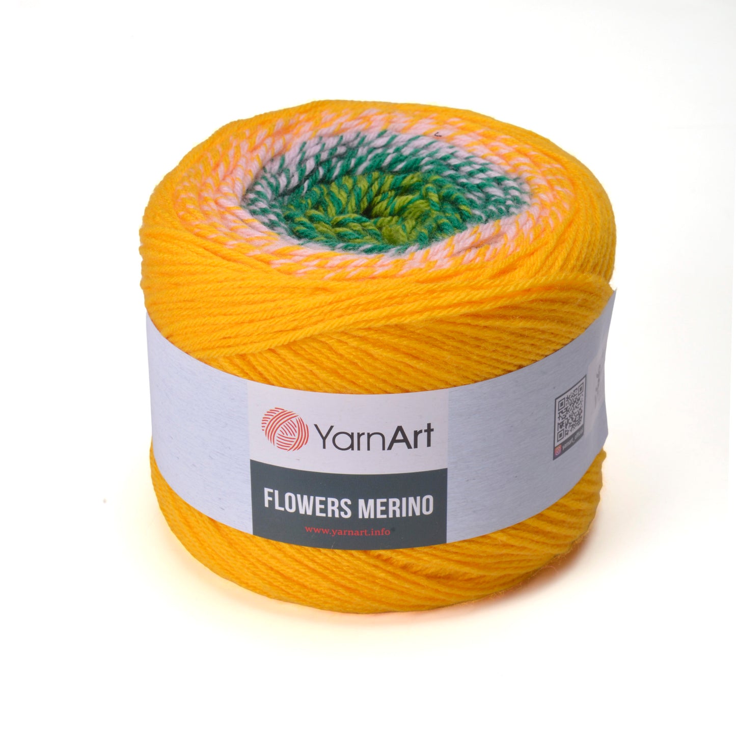 YarnArt Flowers Merino Cake Yarn – 25% Wool, 75% Acrylic Gradient Yarn (225g)